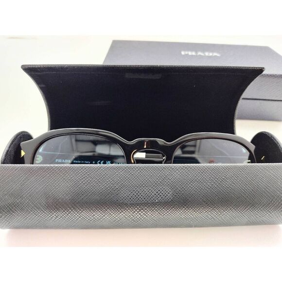 PRADA A16S BLACK SHN POLARIZED BLUE LENSE SUNGLASSES NEW IN CASE & BOX WITH TAGS - Picture 9 of 15